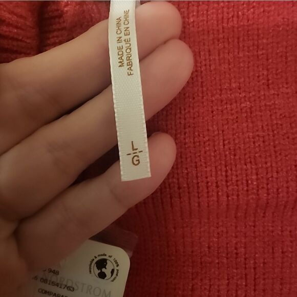 Free People Small World Cable Knit Cranberry Red Mini Sweater Dress Size Lg - Picture 7 of 7